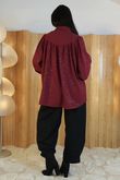 Suki Night Sky Peasant Blouse Burgundy